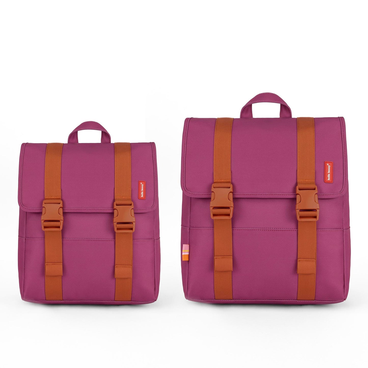 Zaino per bambini viola con spallacci color cammello Hello Hossy