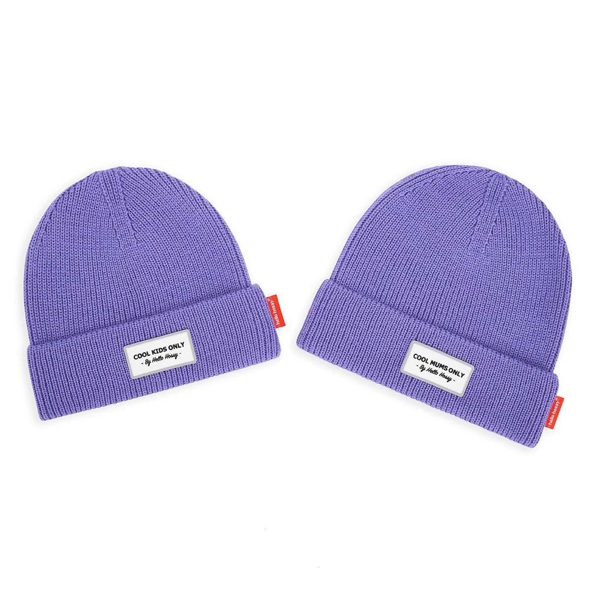 Berretto colorato Genitori-Bambini Pop Purple, maglia morbida e sottile, lana, senza pompon, a partire da 9 mesi, Cool Kids Only !