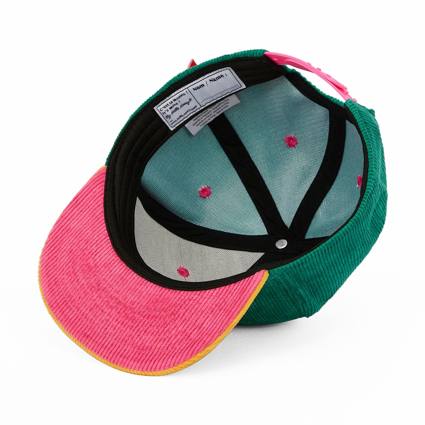 Cappellino bambini Sweet Rainbow, visiera piatta, velluto, certificato Oeko-Tex, da 9 mesi, Cool Kids Only!