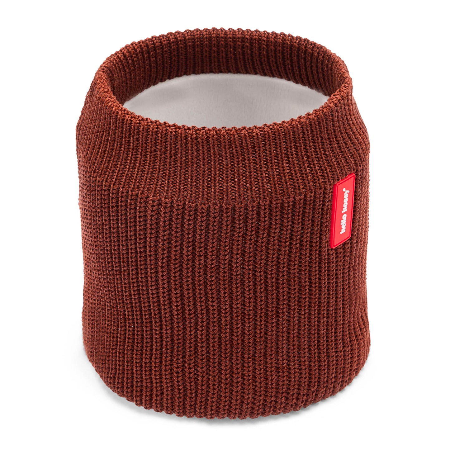 Snood bambino marrone in maglia a coste con interno in pile Hello Hossy
