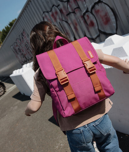 Zaino per bambini viola con spallacci marroni Hello Hossy