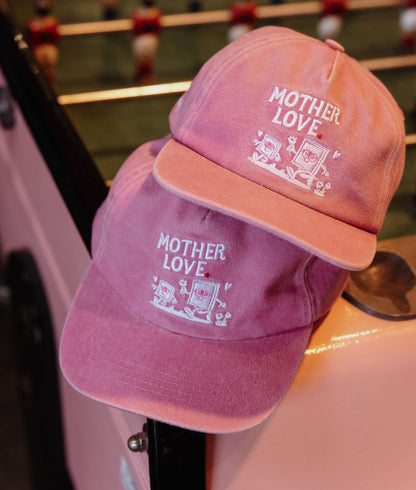 Cappellino bambino rosa ricamo visiera curva con mamma Hello Hossy