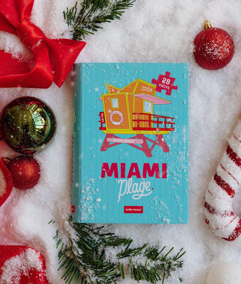 Puzzle bambino turchese con motivo spiaggia di Miami, 28 pezzi Hello Hossy