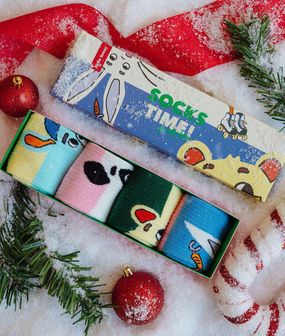 Set di calzini colorati per bambino, motivi mascotte, confezione da 4 paia Hello Hossy