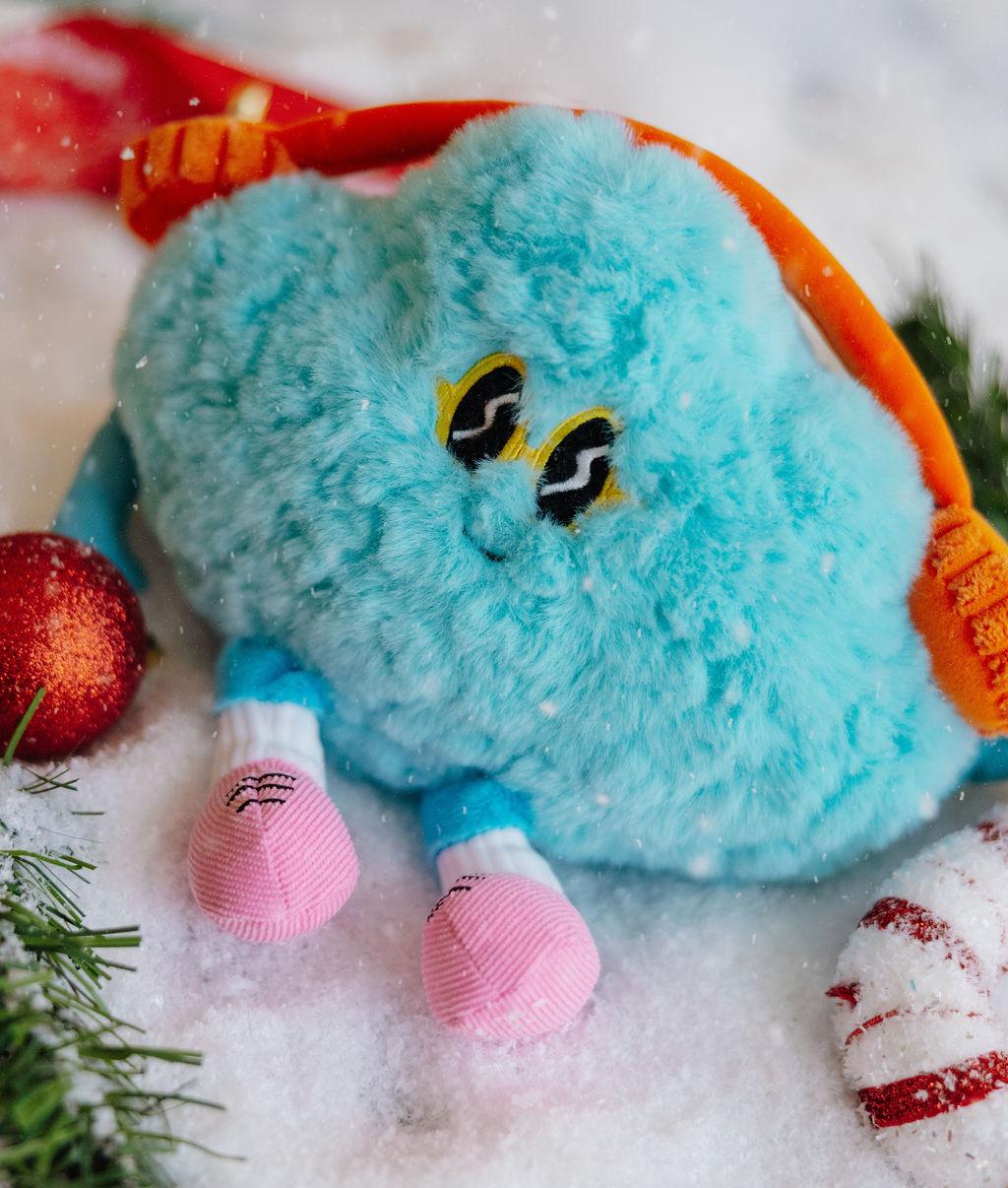 Peluche da bambino blu a forma di nuvola con zampette rosa Hello Hossy