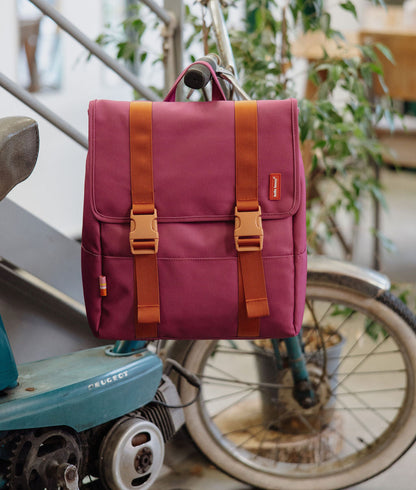 Zaino per bambini viola con spallacci marroni Hello Hossy