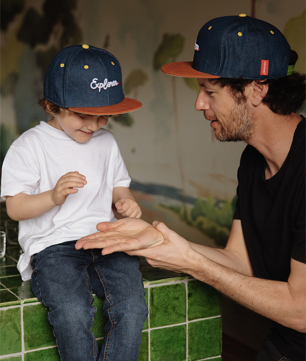 Cappellino per bambini Jean Explorer, visiera piatta, cotone biologico, certificato Oeko-Tex, dai 9 mesi, Cool Kids Only!
