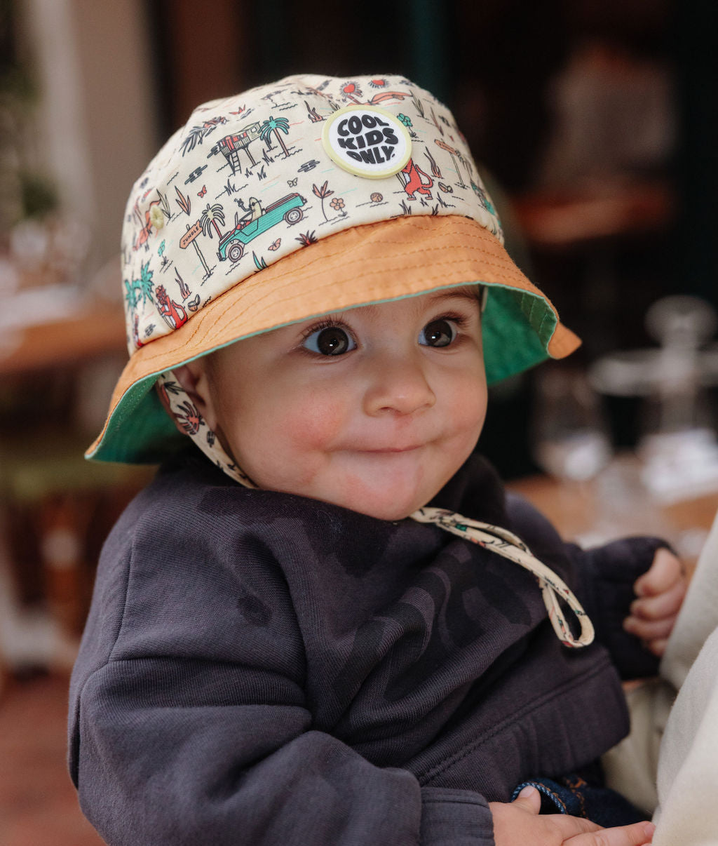 Bucket hat per bambini Jungly con cordino, eco-responsabile, certificato Oeko-Tex, dai 3 mesi, Cool Kids Only!