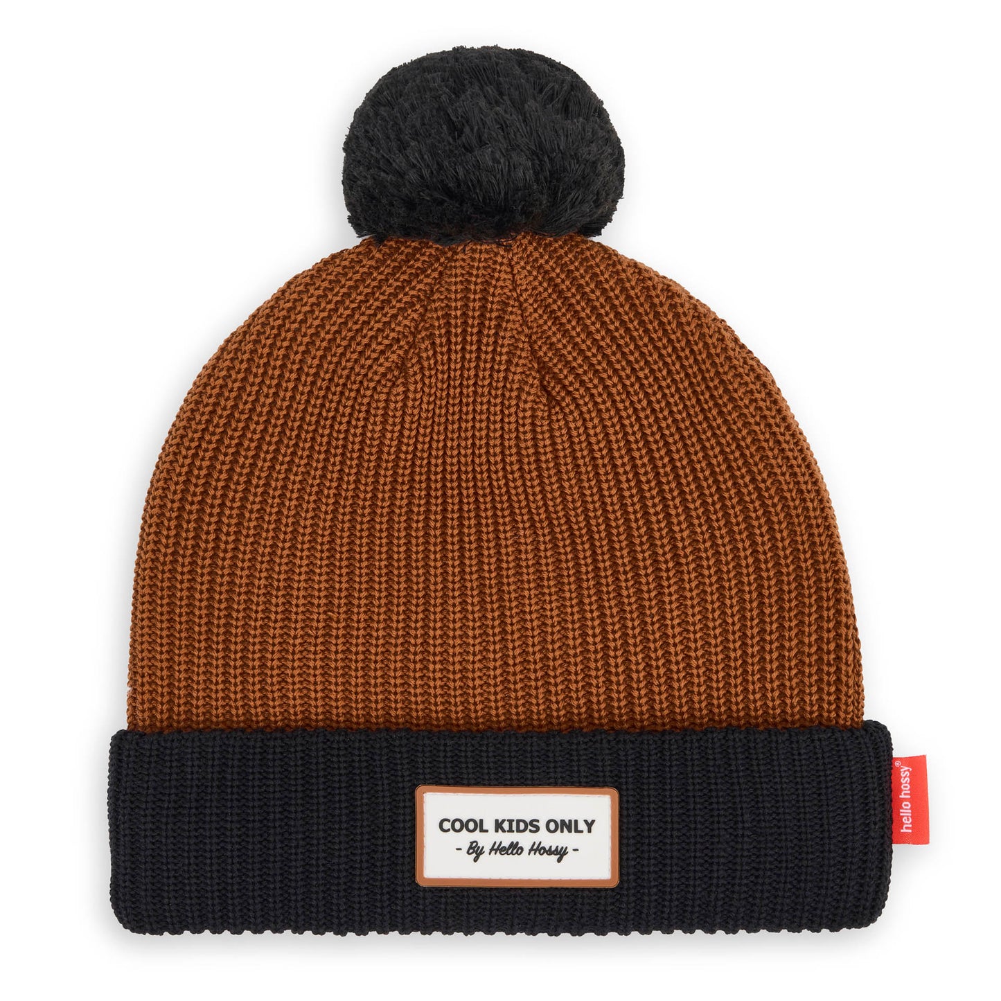 Berretto con pompon Color Block Blacky per bambini e bebè – vista piatta