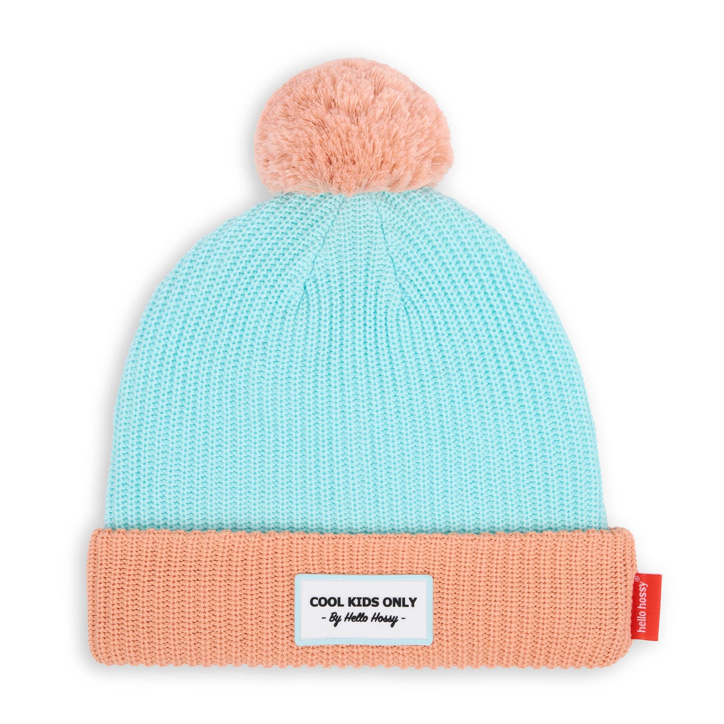 Berretto con pompon Color Block Candy per bambini e bebè – vista piatta