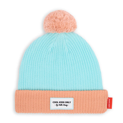 Berretto con pompon Color Block Candy per bambini e bebè – vista piatta