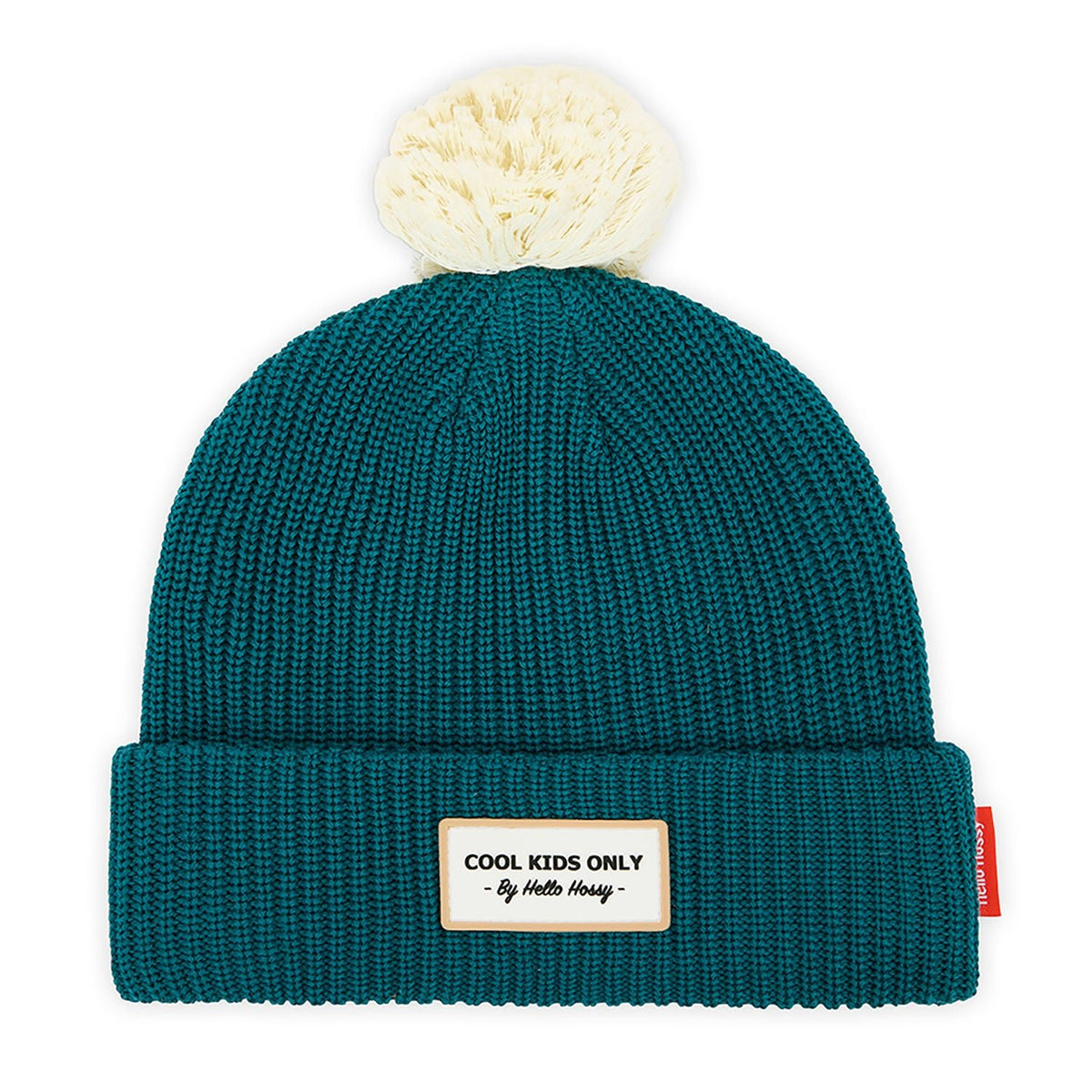 Berretto bambini Color Block Duck, con pompon, fodera in pile, cotone biologico, da 9 mesi, Cool Kids Only!
