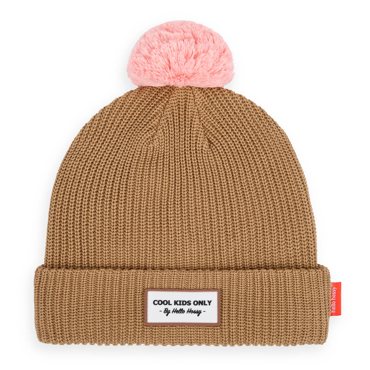 Berretto con pompon Color Block Macaroon per bambini e neonati – vista piatta