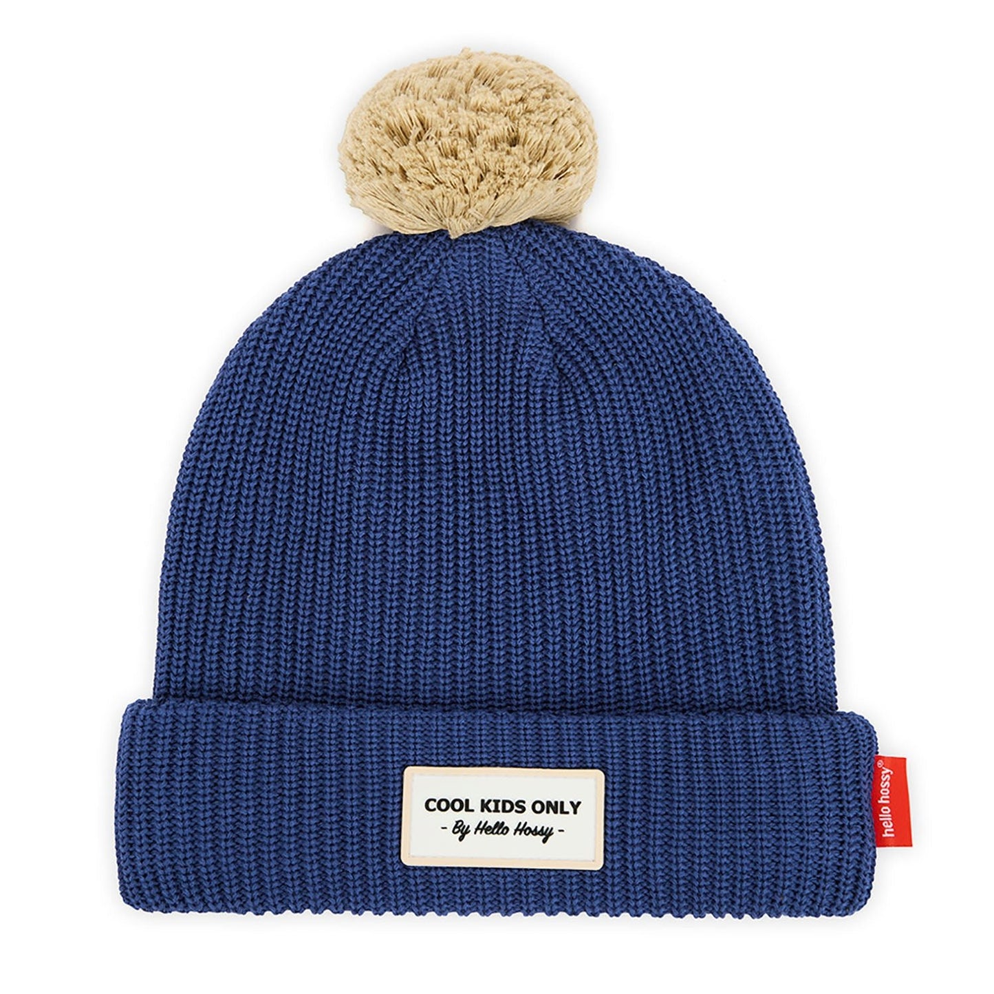 Berretto bambini Color Block Night, con pompon, fodera in pile, cotone biologico, da 9 mesi, Cool Kids Only!