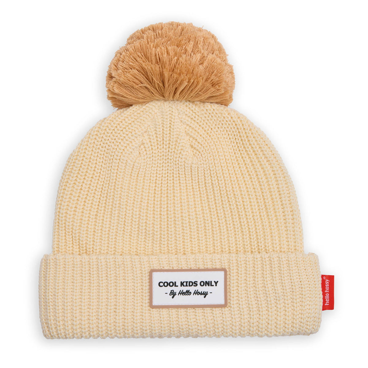 Berretto Bambini Color Block Sandy, con pompon, fodera in pile, cotone biologico, da 9 mesi, Cool Kids Only!