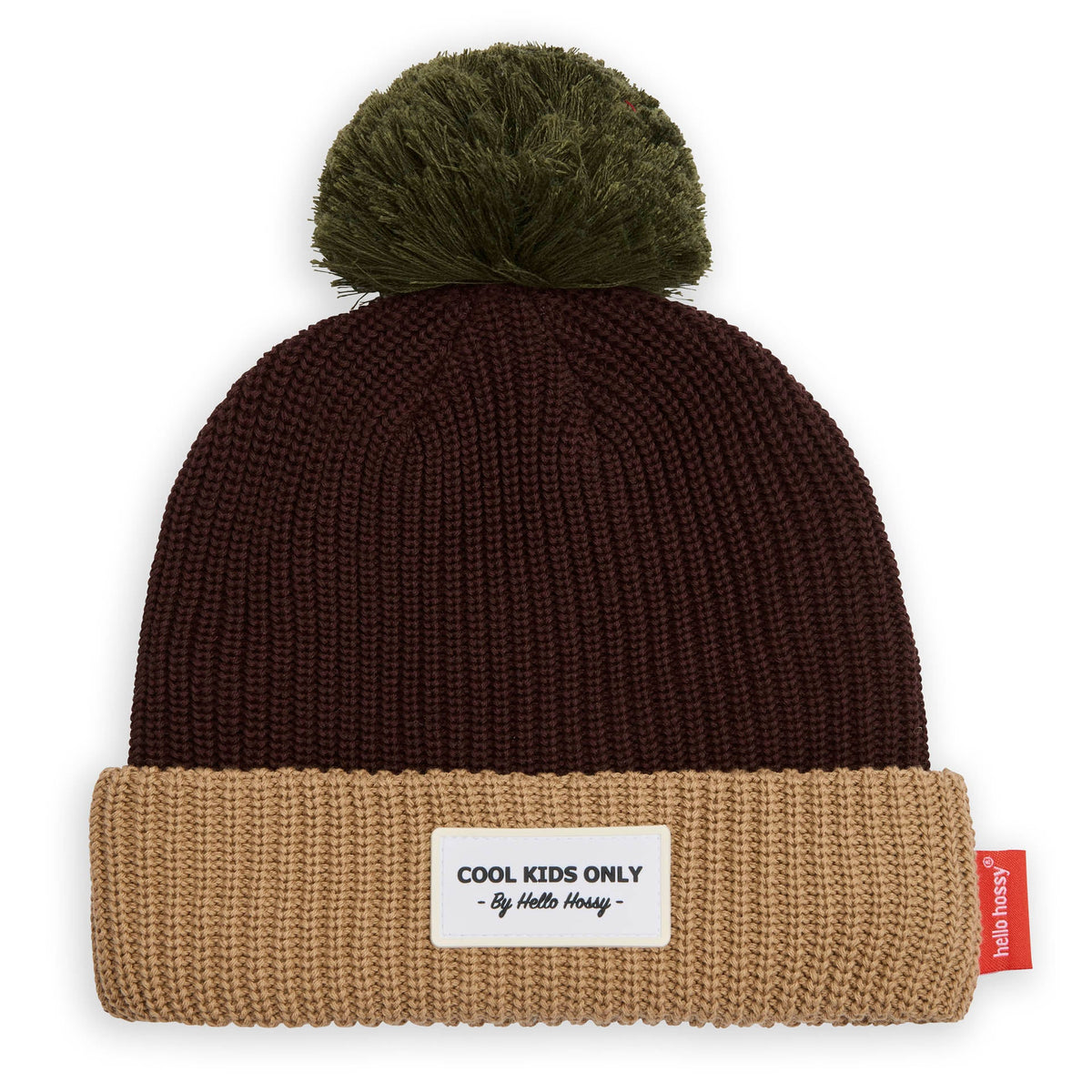 Berretto bambini Color Block Pistachio, con pompon, fodera in pile, cotone biologico, da 9 mesi, Cool Kids Only !