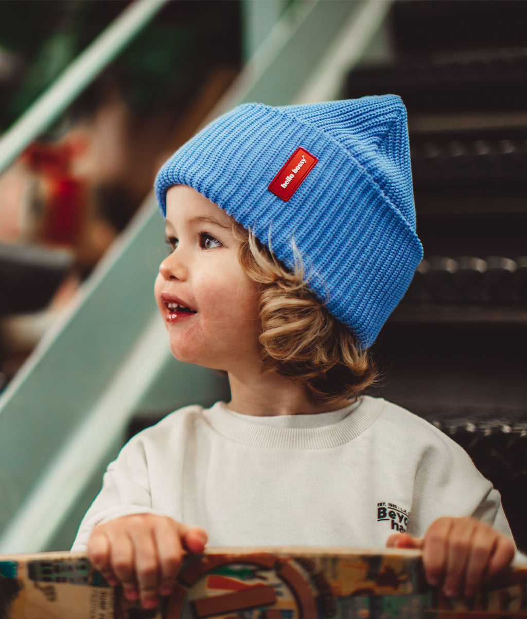 Berretto colorato Bambini & Adulti Flow Ocean, 100% cotone biologico, senza pompon, dai 9 mesi, Cool Kids Only !