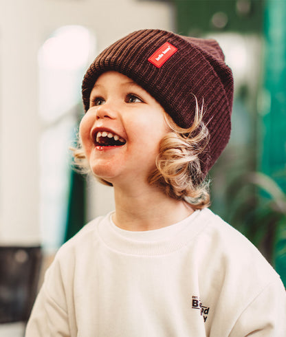 Berretto colorato Bambini & Adulti Flow Chocolate, 100% cotone biologico, senza pompon, da 9 mesi, Cool Kids Only!