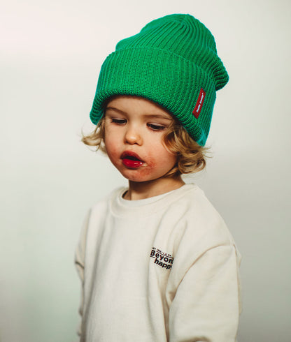 Berretto colorato Bambini & Adulti Flow Basil, 100% cotone biologico, senza pompon, da 9 mesi, Cool Kids Only !