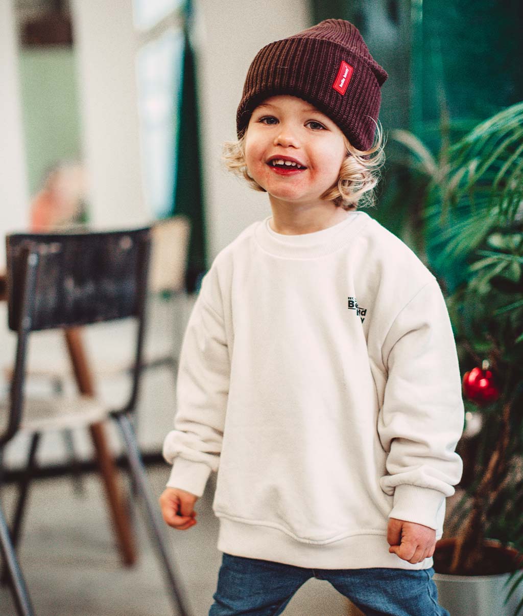 Berretto colorato Bambini & Adulti Flow Chocolate, 100% cotone biologico, senza pompon, da 9 mesi, Cool Kids Only!