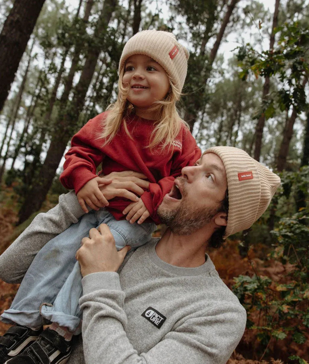 Duo papà-bambino con il berretto tinta unita Flow Creamy – look casual – Hello Hossy