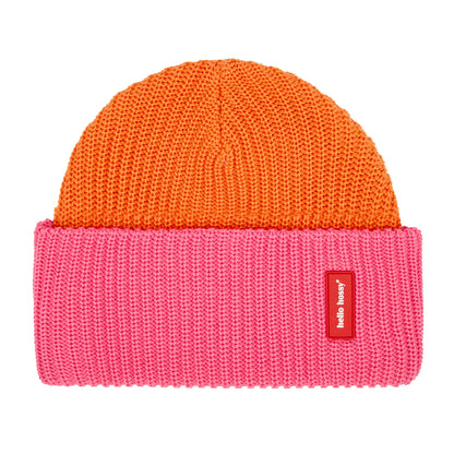 Berretto in maglia bicolore Flow Indie per bambini e neonati – vista piatta