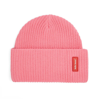Berretto in maglia tinta unita Flow Pink per bambini, neonati e genitori – vista piatta