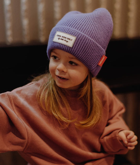 Berretto colorato Bambini Pop Purple, maglia morbida e fine, lana, senza pompon, dai 9 mesi, Cool Kids Only !