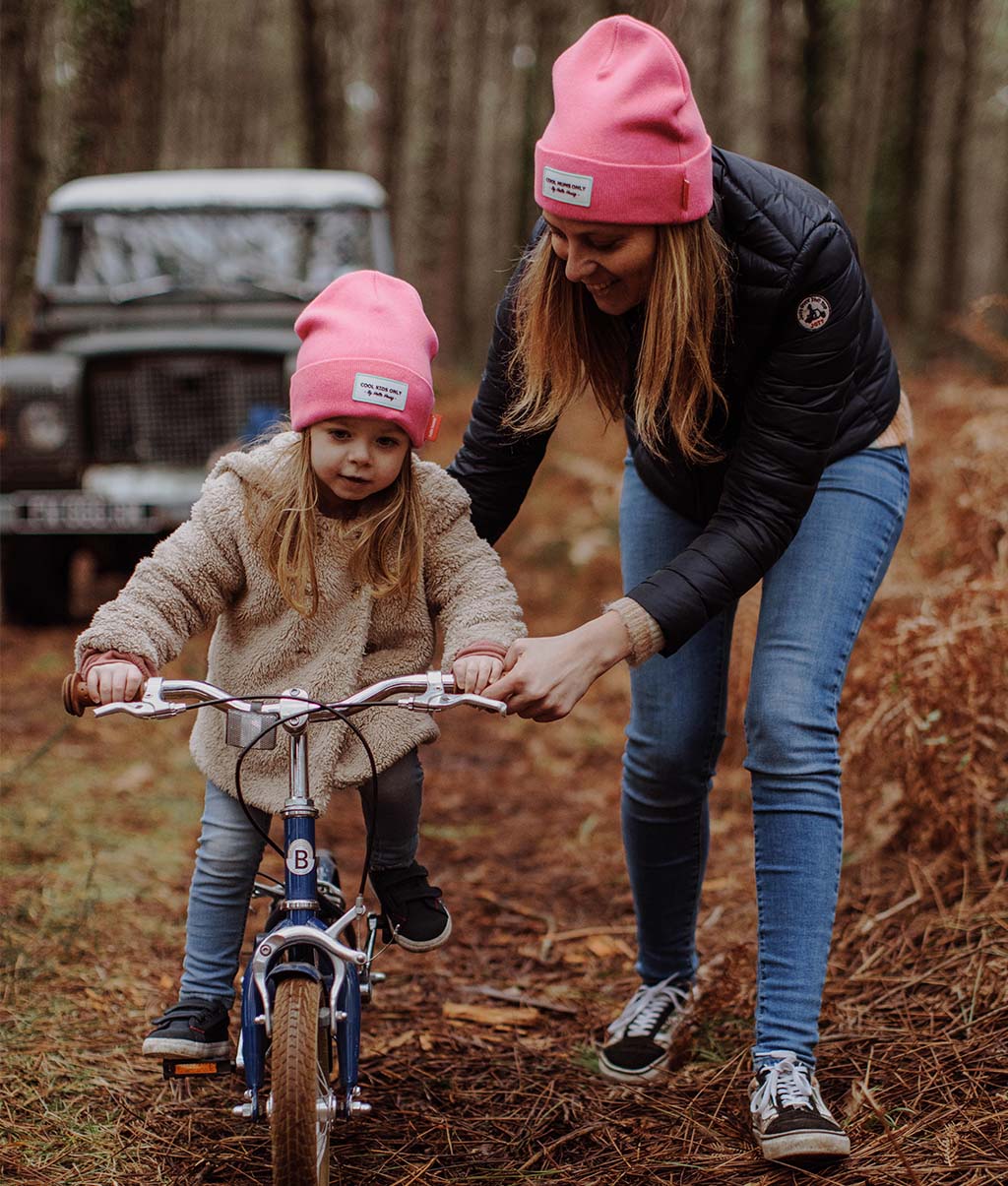 Berretto Genitori e Bambini Urban Fuchsia, cotone, effetto chiné, maglia morbida e fine, matchy-matchy, da 9 mesi, Cool Kids Only !