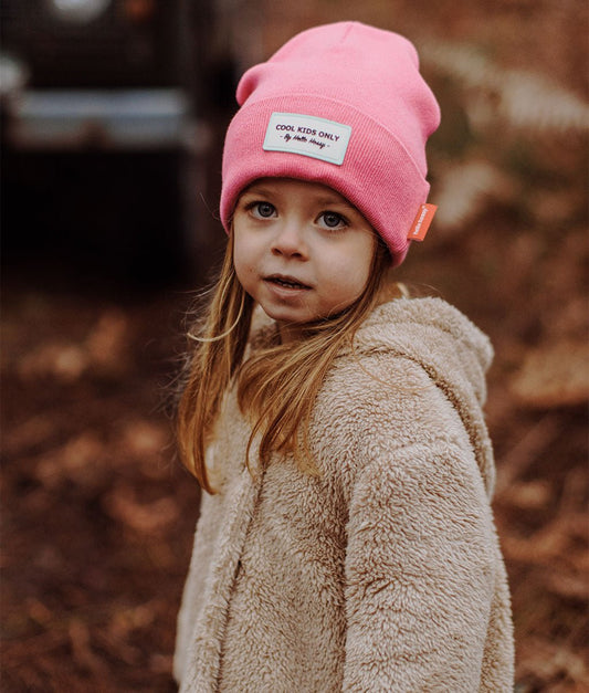 Berretto bambini Urban Fuchsia, cotone, effetto chiné, maglia morbida e fine, da 9 mesi, Cool Kids Only !