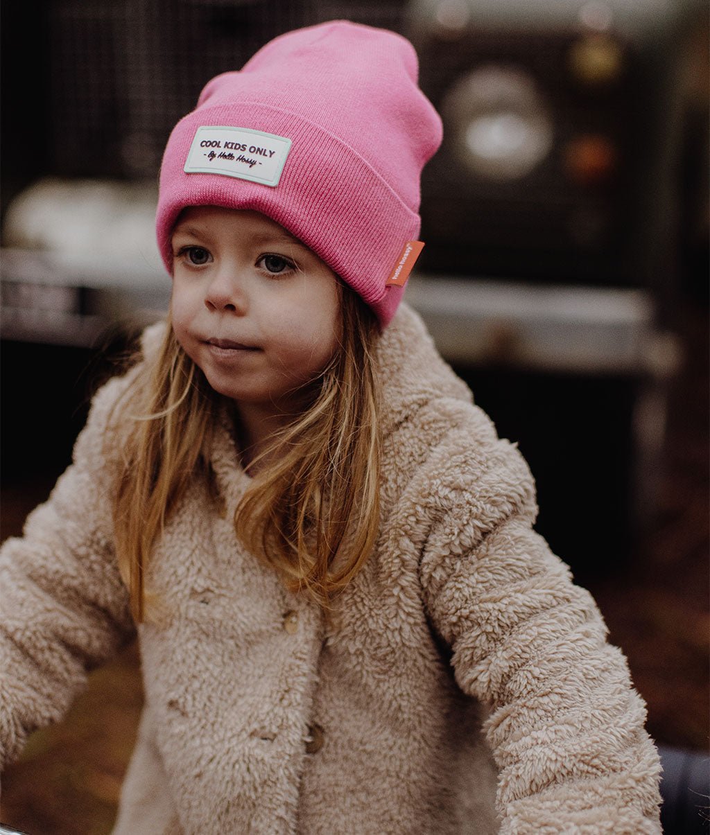 Berretto bambini Urban Fuchsia, cotone, effetto chiné, maglia morbida e fine, da 9 mesi, Cool Kids Only !