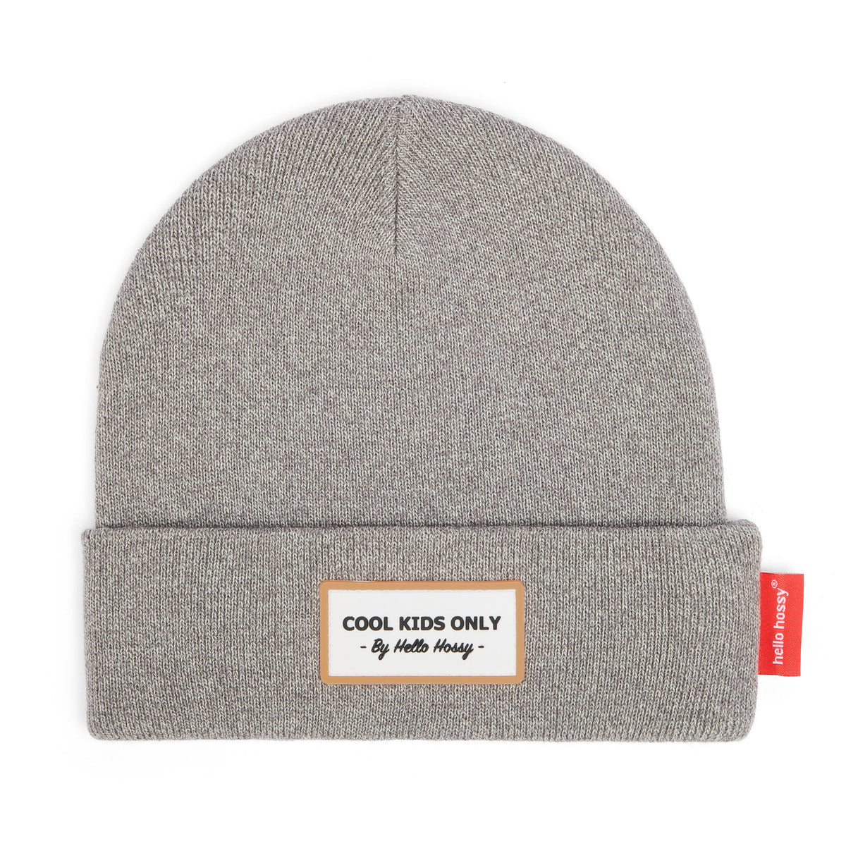 Berretto bambino grigio chiné con ricamo Cool Kids Only Hello Hossy