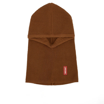 Passamontagna in maglia marrone Hoody Nut per bambini e bebè – vista piatta