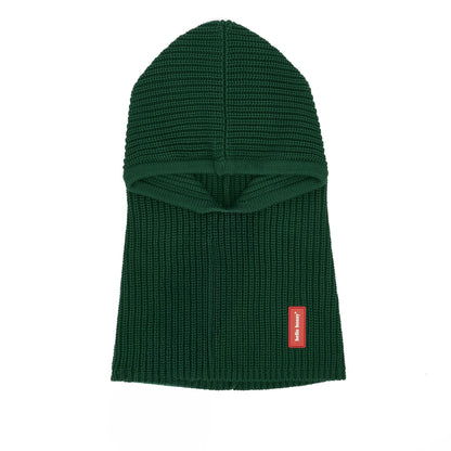Passamontagna in maglia verde Hoody Pine per bambino e bebè – vista piatta