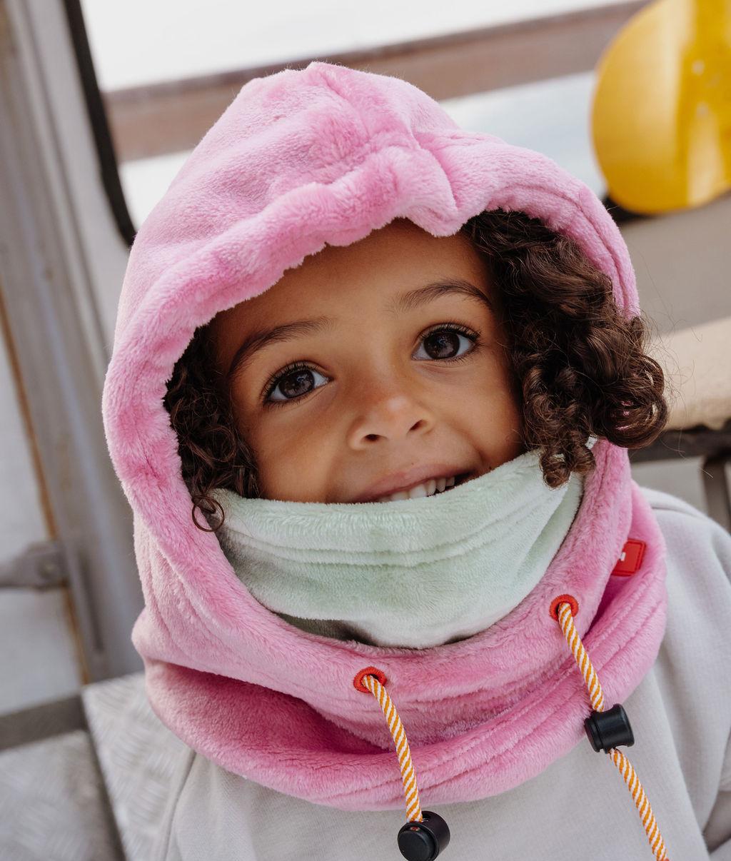 Passamontagna bambino rosa blu in pile fodera regolabile Collezione Autunno-Inverno Hello Hossy