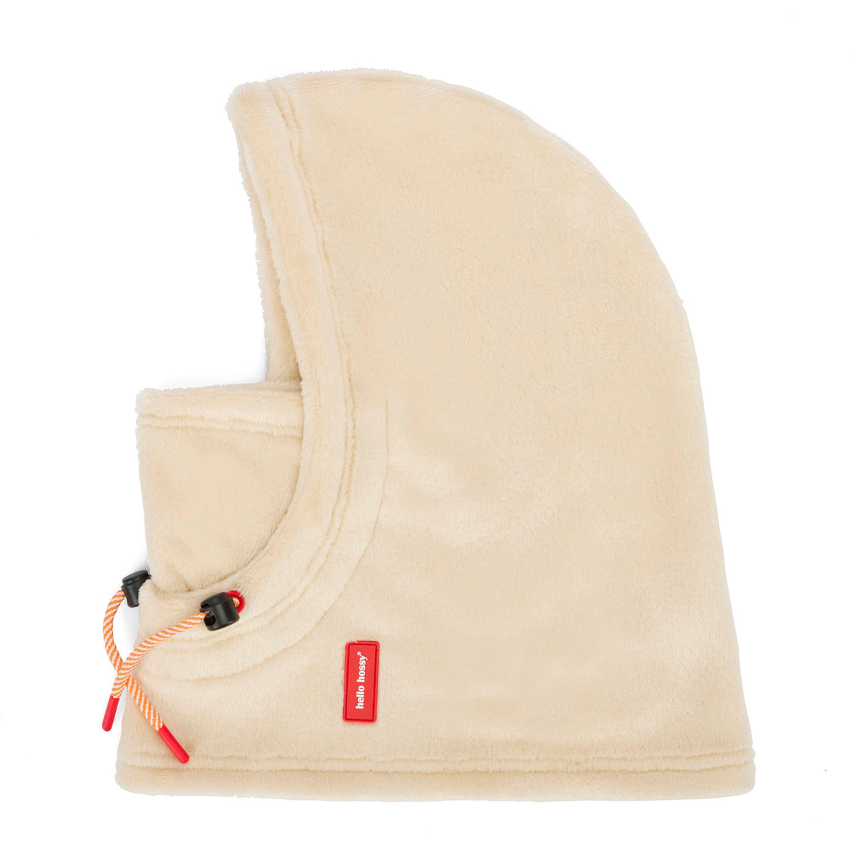 Passamontagna in pile beige Warmy Cream per bambino e neonato - vista di profilo, in piano