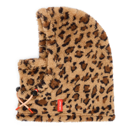 Passamontagna bambino stampato leopard marrone in pile morbido regolabile Hello Hossy
