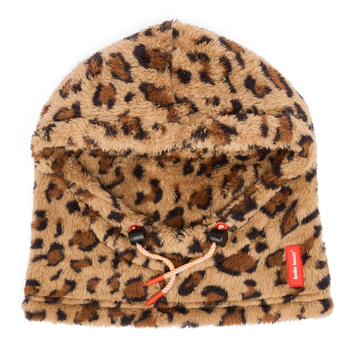 Passamontagna per bambini marrone con motivo leopard, regolabile Hello Hossy