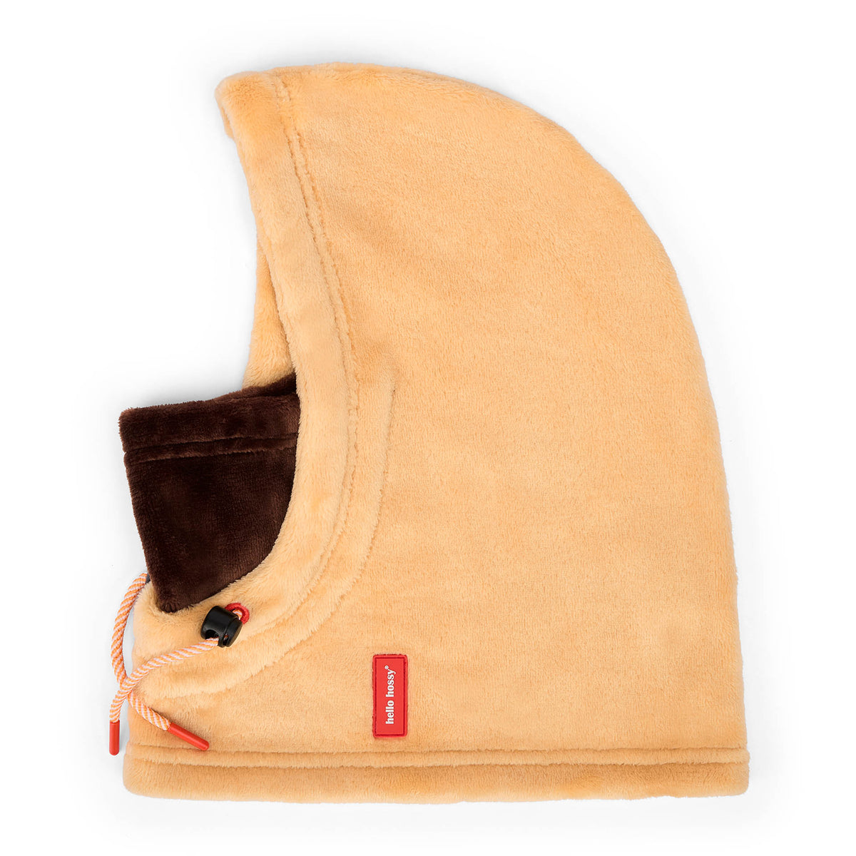 Passamontagna bambino Beige marrone laccetti regolabili pile di cotone Hello Hossy