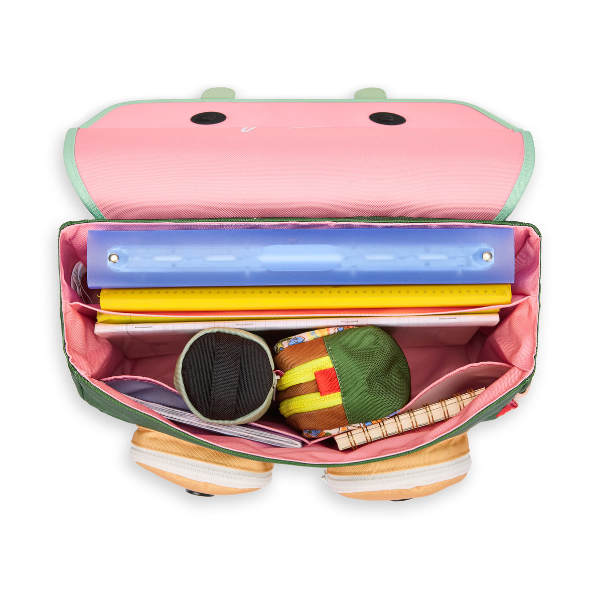 Cartella scolastica per bambini rosa con scomparti interni Hello Hossy