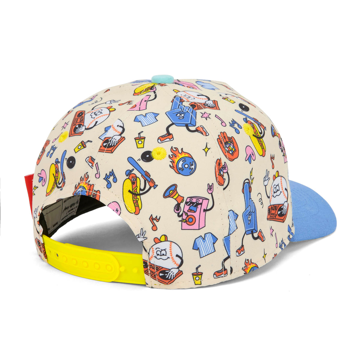 Cappellino bambino beige stampato Sport visiera blu regolabile Hello Hossy