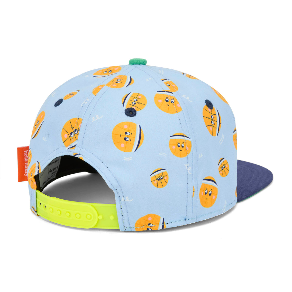 Cappellino bambino blu chiaro stampato palloncini dettaglio chiusura posteriore Hello Hossy