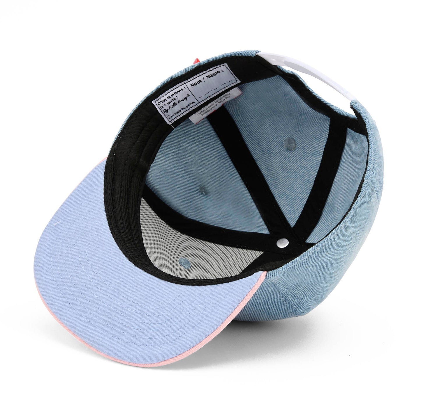 Cappellino Bambini Jean Flower, visiera piatta, cotone biologico, certificato Oeko-Tex, da 9 mesi, Cool Kids Only !
