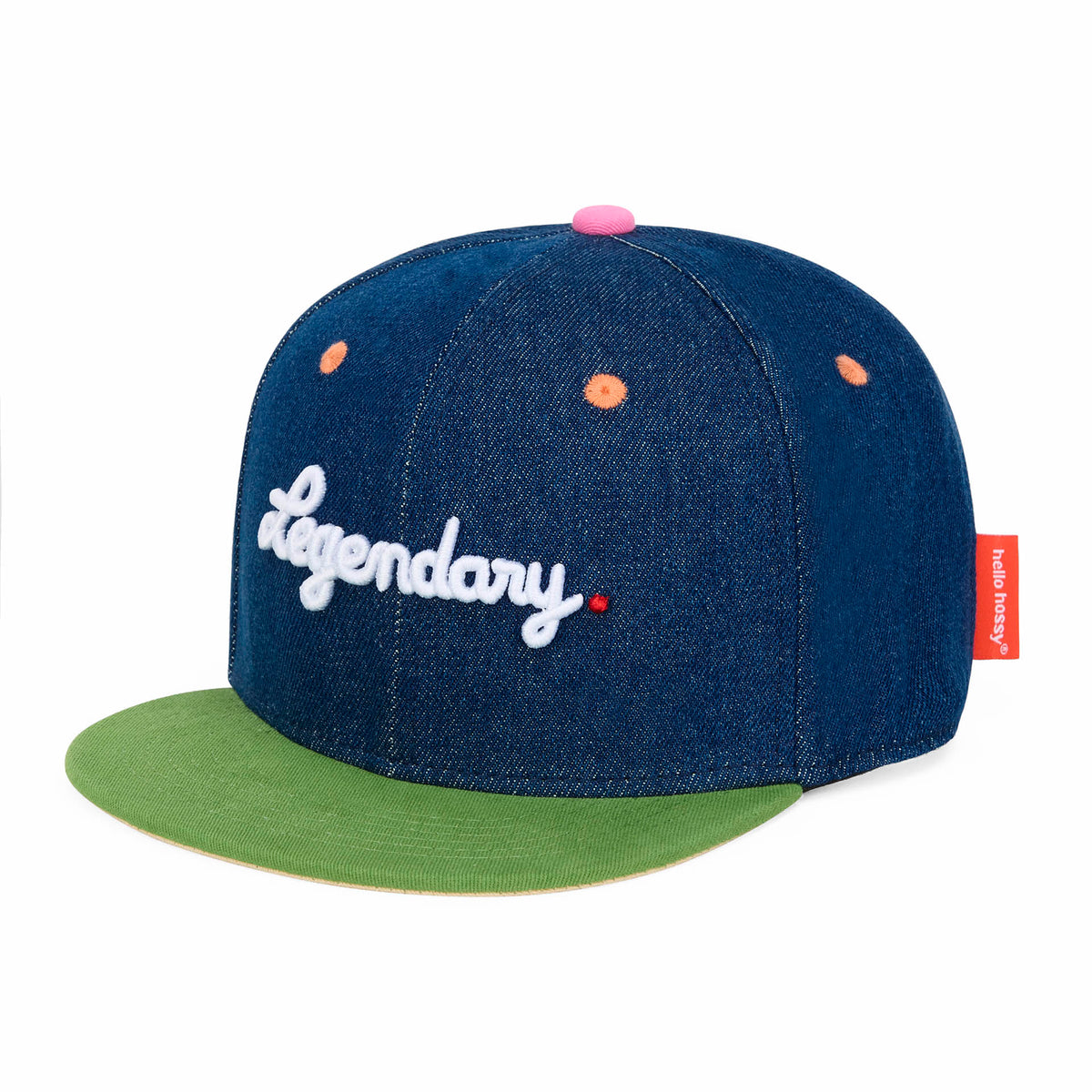 Cappellino per bambini Jean Legendary, visiera piatta, cotone biologico, certificato Oeko-Tex, a partire da 9 mesi, Cool Kids Only !