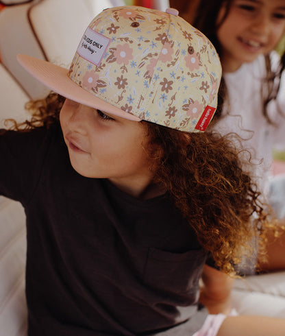 Cappellino Bambini Pastel Blossom, visiera piatta, eco-responsabile, certificato Oeko-Tex, da 9 mesi, Cool Kids Only!
