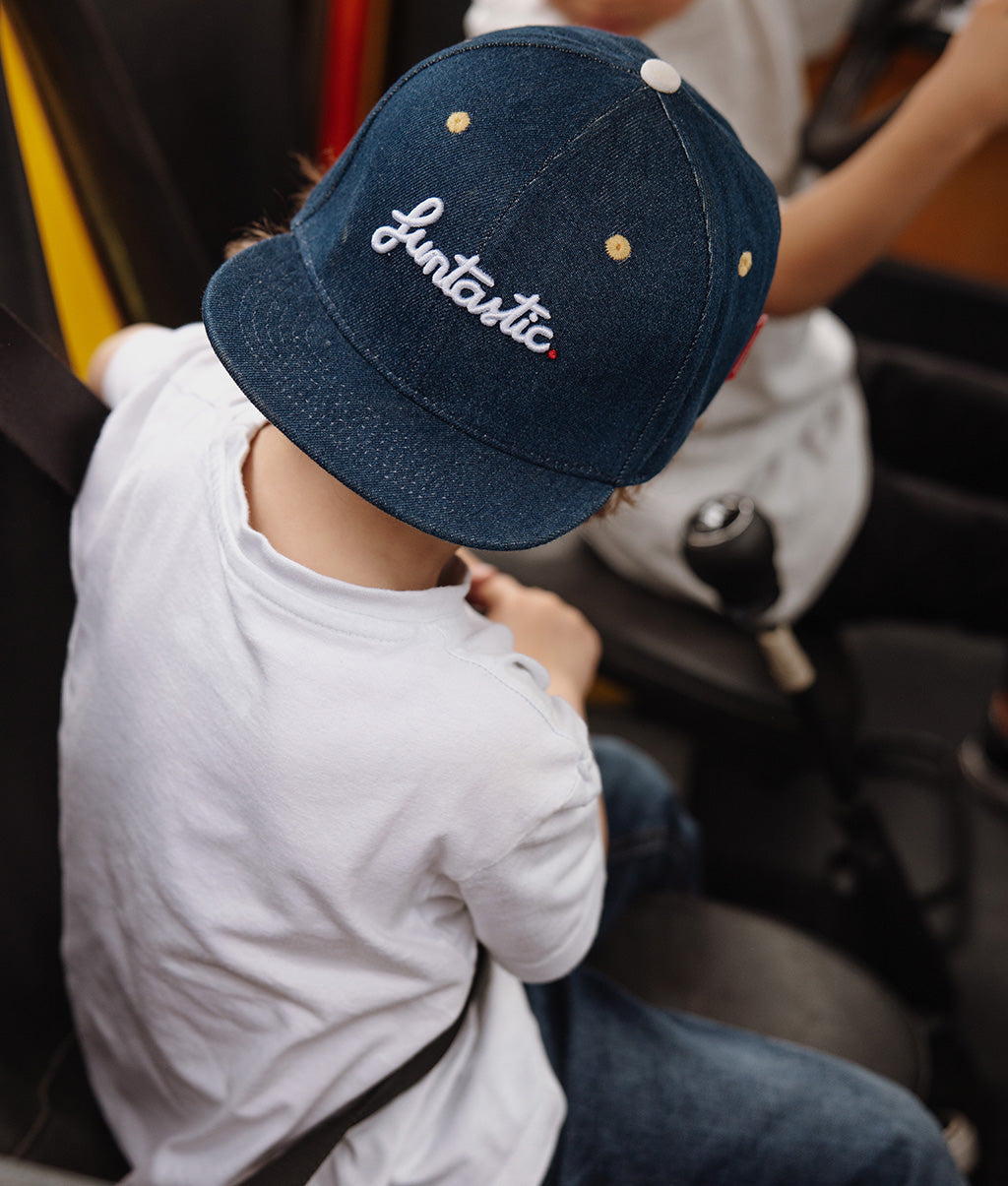 Cappellino Genitori e Bambini Jean Funtastic, visiera piatta, cotone biologico, certificato Oeko-Tex, dai 9 mesi, Cool Kids Only !