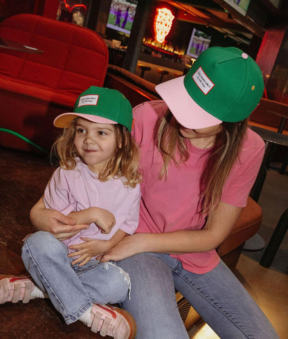 Cappellino verde coordinato mamma e bambino Hello Hossy