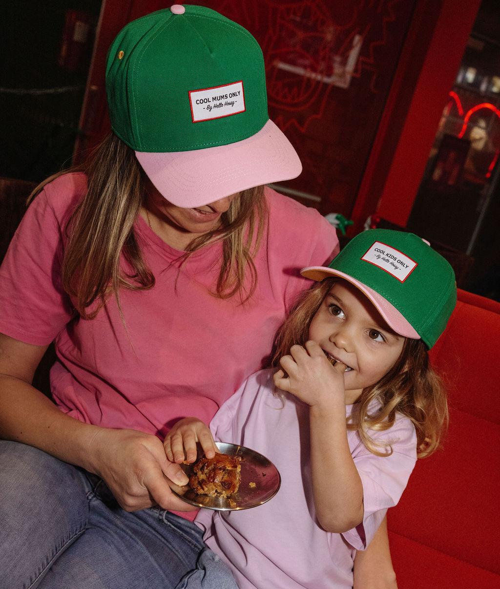 Cappellino verde duo mamma-bambino Hello Hossy