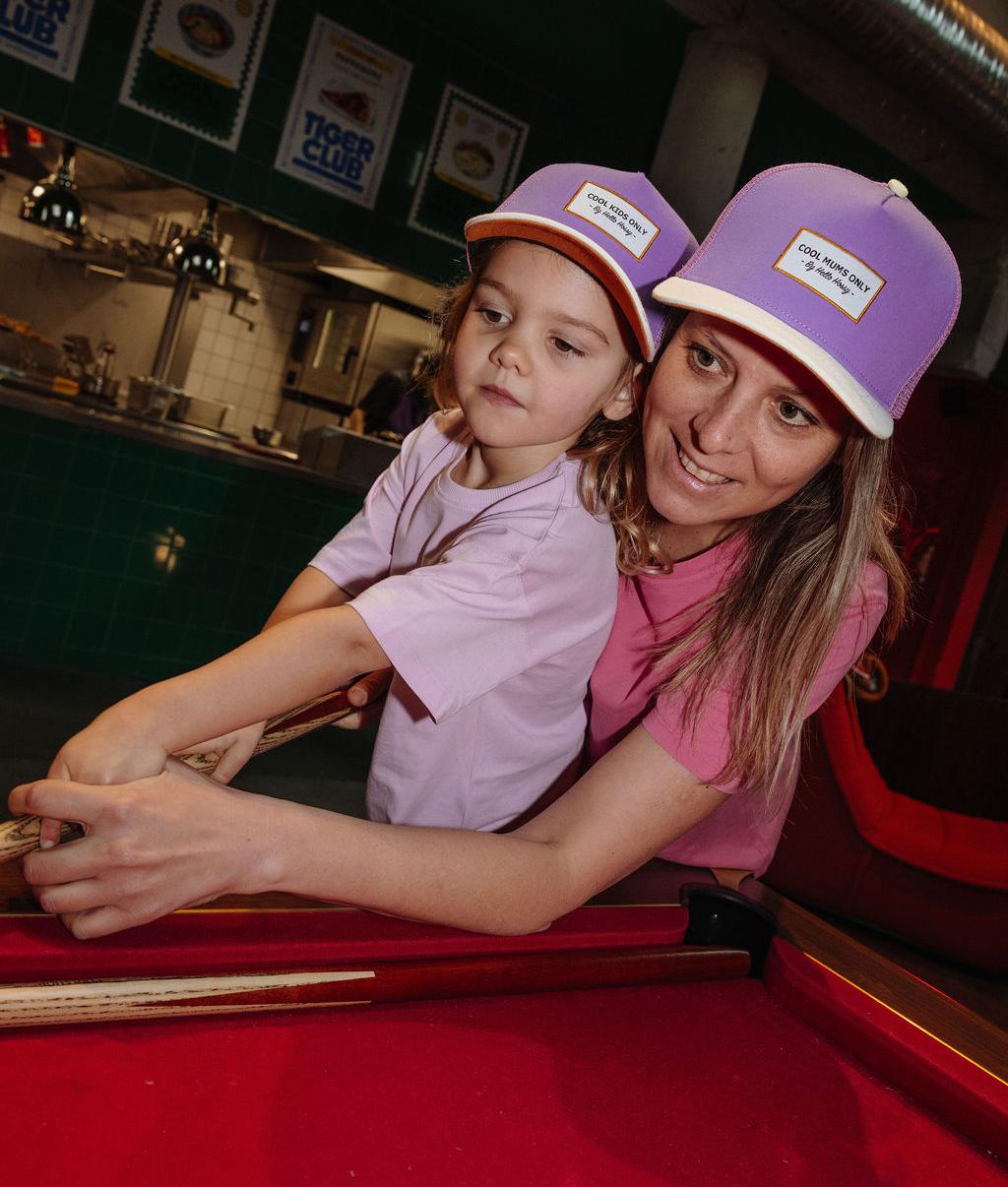 Cappellino bambino violette e beige look mamma bimbo Hello Hossy