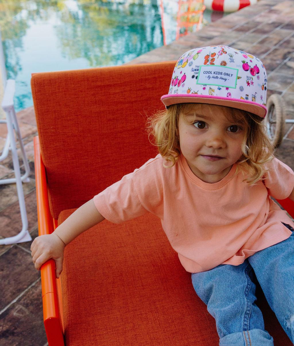Cappellino bambino stampato con frutti e motivi colorati Hello Hossy